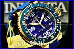 NEW Invicta Men 52MM GRAND Pro Diver Blue Dial White Accent SS Blue Strap Watch