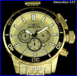 NEW Invicta Men 52mm Corduba Ibza Chronograph GOLD DIAL Stainless Steel Watch