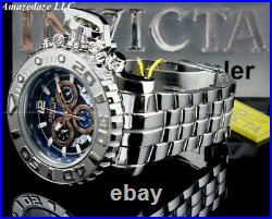 NEW Invicta Men 70mm SEA HUNTER Swiss Chrono Highly Polished SS BLUE DIAL Watch