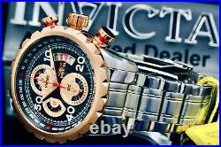 NEW Invicta Men AVIATOR BOLT FLIGHT Rose Gold/Blak Dial Tachy S. S Bracelet Watch