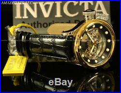 NEW Invicta Men Mechanical Skeleton Russian Diver18K Gold IP Stainless St. Watch