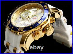 NEW Invicta Men Pro Diver SCUBA Silver SUNRAY Dial 18K Gold Plated Chrono Watch