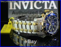 NEW Invicta Men Pro Diver Scuba Chronograph 2Tone Gold Plated Stainless St Watch
