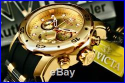 NEW Invicta Men Scuba Pro Diver Chrono 18K Gold Plated Rose Gold S. S Poly Watch
