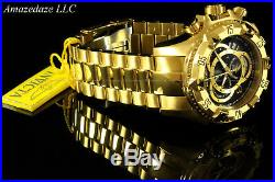 NEW Invicta Men Swiss Reserve Excursion Touring 18K Gold Plated Stainless St Wat