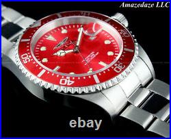 NEW Invicta Men's 43mm Pro Diver SUBMARINER RED DIAL Stainless Steel 200 M Watch
