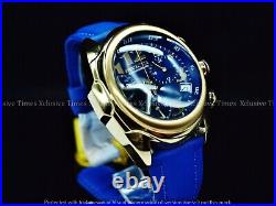 NEW Invicta Men's 46mm Grand LUPAH OVALE Japan Chrono Gold IP Blue Strap Watch