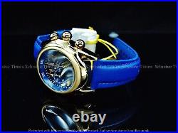 NEW Invicta Men's 46mm Grand LUPAH OVALE Japan Chrono Gold IP Blue Strap Watch