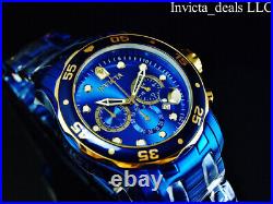 NEW Invicta Men's 48mm PRO DIVER SCUBA BLUE LABEL Chronograph Blue Dial SS Watch
