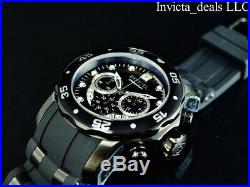 NEW Invicta Men's 48mm PRO DIVER SCUBA COMBAT TRIPLE BLACK Stainless Steel Watch