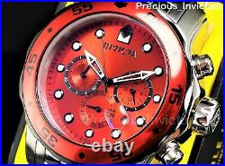 NEW Invicta Men's 48mm PRO DIVER SCUBA Chronograph Quartz RED DIAL Watch-RARE