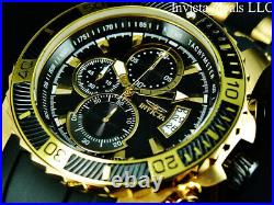 NEW Invicta Men's 48mm Pro Diver SCUBA Chronograph BLACK Dial Gold Tone SS Watch