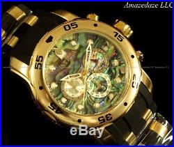NEW Invicta Men's 48mm Scuba Pro Diver Blue Abalone Dial 18K Gold IP SS Watch
