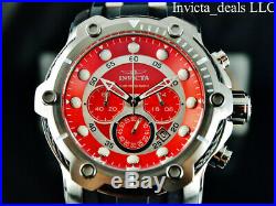 NEW Invicta Men's 50mm Nautical Bolt Chronograph Silver Tone Red Dial SS Watch