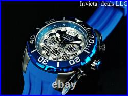 NEW Invicta Men's 50mm PRO DIVER Chronograph CAGE DIAL Blue/Black Tone SS Watch