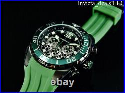 NEW Invicta Men's 50mm PRO DIVER Chronograph CAGE DIAL Dark Green Tone SS Watch