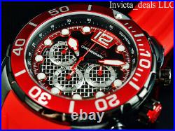 NEW Invicta Men's 50mm PRO DIVER Chronograph CAGE DIAL Red/Black Tone SS Watch