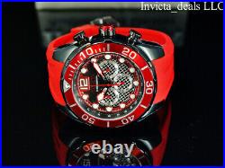 NEW Invicta Men's 50mm PRO DIVER Chronograph CAGE DIAL Red/Black Tone SS Watch