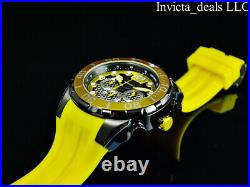NEW Invicta Men's 50mm PRO DIVER Chronograph CAGE DIAL Yellow Tone SS Watch