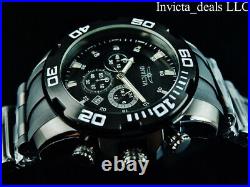 NEW Invicta Men's 50mm PRO DIVER SCUBA COMBAT TRIPLE BLACK Stainless Steel Watch