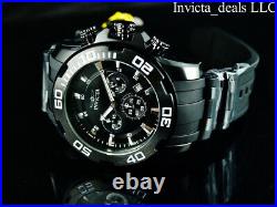 NEW Invicta Men's 50mm PRO DIVER SCUBA COMBAT TRIPLE BLACK Stainless Steel Watch