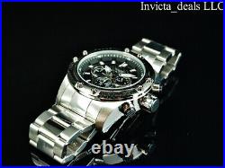 NEW Invicta Men's 50mm SPEEDWAY SCUBA Chronograph SAPPHIRE BLACK Silver SS Watch