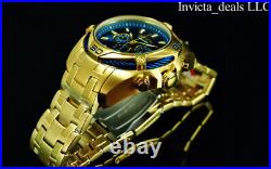 NEW Invicta Men's 52mm BOLT SCUBA Chronograph BLUE DIAL 18K Gold Plated SS Watch