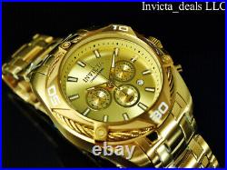 NEW Invicta Men's 52mm BOLT SCUBA Chronograph GOLD DIAL 18K Gold Plated SS Watch
