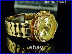 NEW Invicta Men's 52mm BOLT SCUBA Chronograph GOLD DIAL 18K Gold Plated SS Watch