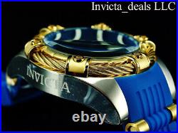 NEW Invicta Men's 52mm BOLT VIPER Chronograph BLUE DIAL Gold/Blue Tone SS Watch