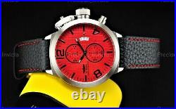 NEW Invicta Men's 52mm CORDUBA Quartz Chronograph Red Dial Black Strap SS Watch