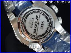 NEW Invicta Men's 53mm Bolt Zeus Chronograph Silver Tone Blue Silicone SS Watch