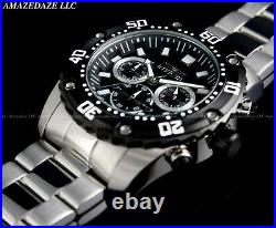 NEW Invicta Men's PRODIVER 48mm Stainless Steel Black Dial Chronograph Watch