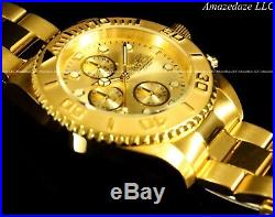NEW Invicta Mens 18K Gold Plated Stainless Steel Golden Dial Chronograph Watch