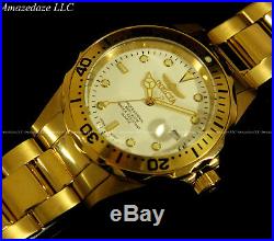 NEW Invicta Mens 18K Gold Plated Stainless Steel White Dial Prodiver 200M Watch