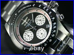 NEW Invicta Mens 40mm Speedway Paul Newman Panda Dial Chronograph Tachy SS Watch
