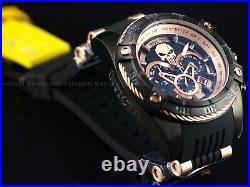 NEW Invicta Mens 52mm Ltd. Ed. Marvel Bolt Punisher Chronograph Black Rose Watch