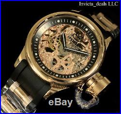 NEW Invicta Mens MECHANICAL Skeleton Russian Diver 18K Rose Gold Plated SS Watch