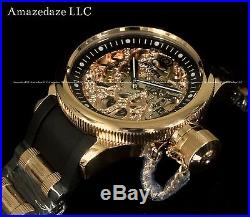 NEW Invicta Mens Mechanical Skeleton Russian Diver 18K Rose Gold Plated SS Watch