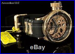 NEW Invicta Mens Mechanical Skeleton Russian Diver 18K Rose Gold Plated SS Watch