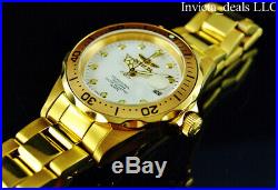 NEW Invicta Mens Pro Diver 18K Gold Ion Plated White Dial Stainless Steel Watch