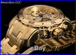 NEW Invicta Mens Pro Diver Scuba Chronograph 18KT Gold Plated Stainless St Watch