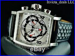 NEW Invicta Mens S1 Rally Tonneau Swiss Chronograph Silver Dial SS Leather Watch