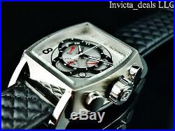 NEW Invicta Mens S1 Rally Tonneau Swiss Chronograph Silver Dial SS Leather Watch