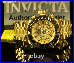 NEW Invicta Mens SAS Chronograph 18K Gold Plated Stainless Steel 500M Watch