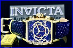 NEW Invicta S1 RALLY 48mm BLUE Dial RONDA Chrono TACHYMETER Leather Strap Watch