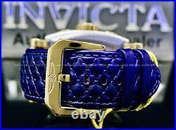 NEW Invicta S1 RALLY 48mm BLUE Dial RONDA Chrono TACHYMETER Leather Strap Watch