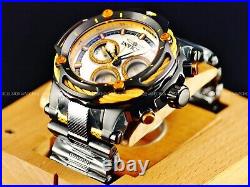 New Invicta 60mm BOLT Swiss Quartz Chronograph Black Orange SS White Dial Watch