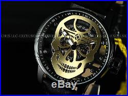 New Invicta Men 48mm Golden Skull TY2807 Mechanical S1 Rally Black IP SS Watch