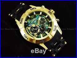 New Invicta Men 50mm Sea Spider 2 Abalone Dial Chrono 18K GP Poly Bracelet Watch